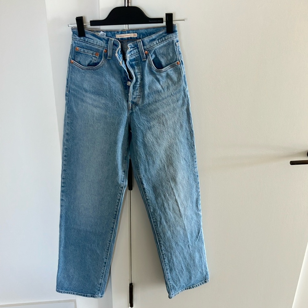 Levi's Blue Straight Leg Jeans High-Waisted